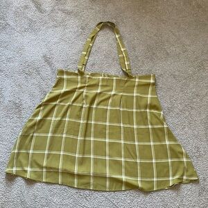 ModCloth ~ Olive and Cream High Waisted Skirt ~ Convertible ~ Plaid ~ Size XXL